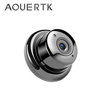 AOUERTK 90/180 Stupeň Camera720P obojsmerné Audio SD Card, WiFi nočné videnie Video IP Kamera WiFi Mini CCTV