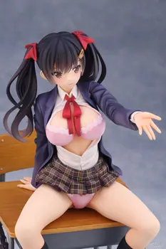 Anime iLLust Saitom Ayaka Futaba Študent Sexy Dievčatá na Stôl Pvc Obrázok Model Hračky