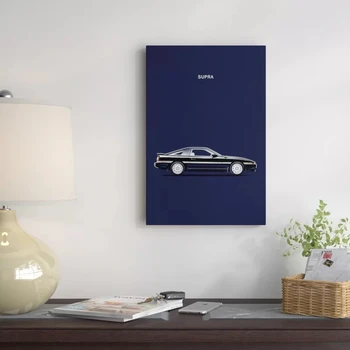 Modulárny Obrázky, Toyota Supra Turbo Čierne Auto Plátno, Vytlačí Maľovanie Na Stenu Umenie Plagátu Domov Pre Obývacia Izba Dekorácie Č Rám