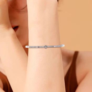 Šumivé Luk Bangles Argent 925 Sterling Silver Spony Unikátny Luk Náramky pre Ženy Originálne Šperky pulseras mujer