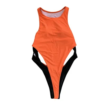 2020 Sexy Brazílske Bikiny Žien jednodielne Plavky Pevný Farebný Blok Backless Šport Bikini Set Plaviek High-pás Bikín