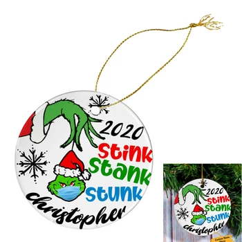 1pc Keramické Grinch Vianočný Strom Ornament Zábavné Zdobenie Darček pre Rodinu