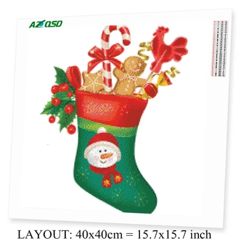 AZQSD Diamond Maľovanie Mozaiky Vianočné Ponožky Obraz Kamienkami Vyšívanie Diamond Výšivky Cartoon Ručné Remeslo
