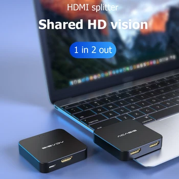 Acasis HDMI Splitter 4K 3D HD Prevodník USB C Powered 1 Do 2 Z 1x2 4K HDMI Splitter pre dvoch Monitorov HDMI Switch pre Notebook
