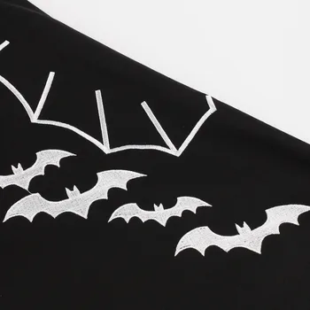 Gotický Punk Party Šaty Žien Letné Hojdačka Vestidos Plus Veľkosť Oblečenie 5XL Black Bat Výšivky Vintage Retro Halloween Šaty