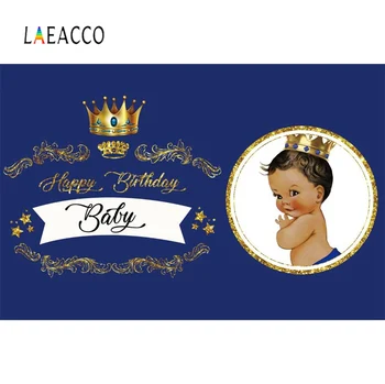 Laeacco Princ, Princezná Narodeniny Dieťa Sprcha Strany Zlatú Korunu Na Mieru Banner Portrét Pozadí Fotografické Pozadie