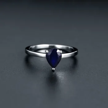 Gem Balet Jednoduché, Jemné 1.29 Ct Prírodné Blue Sapphire Solitaire Drahokam Krúžky 925 Sterling Silver Ring Pre Ženy Šperky