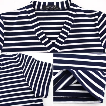 BFDADI 2020 Nové Pruhované Tričko Bežné Krátke Rukáv V Krku Voľné T-Shirt Pre Ženy, Dievčatá Plus veľkosť Z-1802