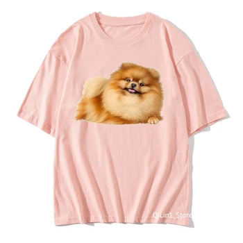 Kawaii Hnedé Pomeranian zvierat tlač tee tričko femme tumblr oblečenie žien milovník psov priateľmi darček tričko unisex letné top