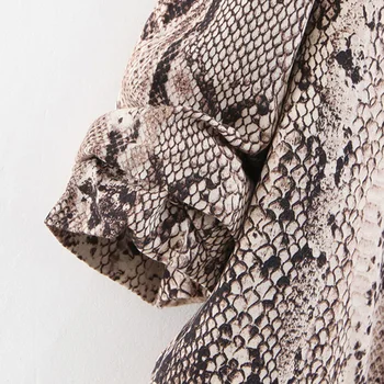 Vintage štýlový hada tlače sako kabát ženy 2020 módne drážkou golier zvierat vzor office feminino vrchné oblečenie elegantné topy