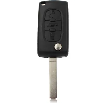 3 Tlačidlo Flip Skladací Kľúč Diaľkové Ovládanie s ID46 Elektronický Čip vo vnútri 433MHz Peugeot 407 408 po roku 2005 roky VA2
