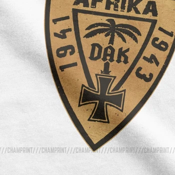 Voľný čas Wehrmachtu T-Shirt pre Mužov O Krk Bavlnené Tričko DAK Deutsches AfrikaKorps Afrike 1941-43 Tees Vytlačený Oblečenie