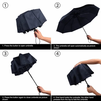 Tiger Skladacie Automatické Parasol Ţeny Muţi 8 Kosti, Anti-UV Tri-skladanie Dážď Slnečníky Cestovné Paraguas Parapluie Dážď zariadenia