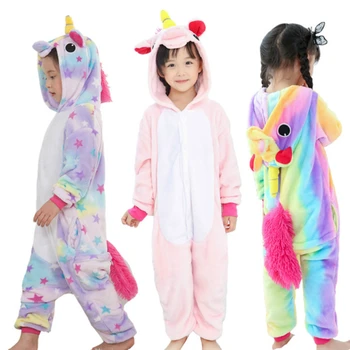 Chlapci dievčatá oblečenie zimné jednorožec pyžamo detský silvester oblečenie deti unicornio flanelové panda jednorožec 2-10 rokov licorne