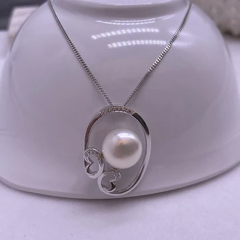 Sinya 925 sterling silver prívesok náhrdelník s 10.5-11 mm veľké prírodné perly vysoko kvalitné jemné šperky pre ženy, Matky dámy