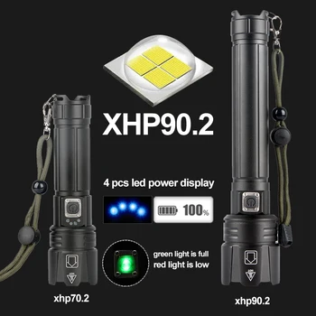 Najsilnejší Xhp90 Led Baterka Usb Nabíjateľné Xhp70.2 Taktická Baterka Použiť 18650 Alebo 26650 Batérie Zoomovateľnom Xlamp Pre Kempovanie