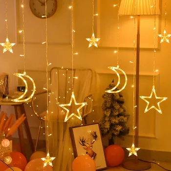 3,5 M LED Star Mesiac Opony Svetlá na Vianočné Vence String Rozprávkových Svetiel Nový Rok Dekor Vonkajšie Pre Domáce Svadobné Dovolenku Strany