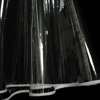 Priehľadný Kryštál Plastové Veľké Slovo PVC Sukne Plastových Reproduktorov Sukne Ženy Harajuku Plus Veľkosť Ženy Faldas Mujer Moda 2020