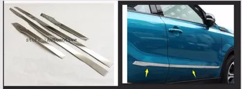 Pre Suzuki Vitara 2016 2017 auto tvarovanie krytu detektora nehrdzavejúcej ocele Bočné Dvere Tela sklon palice Pásy Liatie 4pcs