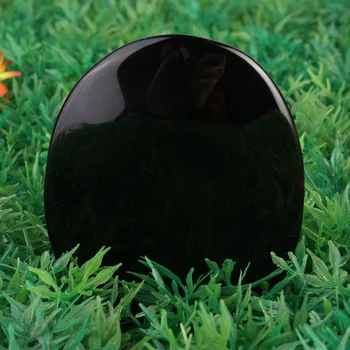 KiWarm Najnovšie Veľká Čierna Obsidián Scrying Zrkadlo Crystal Drahokam Liečivý Kameň Feng Shui Remesiel Domov Stôl Dekor 5,5 cm*7.3 cm