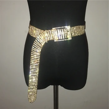 2019 Luxusné Crystal Plný Kamienkami Pás Pásy Ženy Bling Gold Silver Strany Klubu Diamante Široký Pás, Módne Opasok