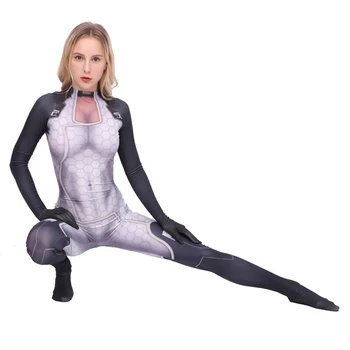 Hra Mass Effect 3 Miranda Lawson Cospaly kostým pre Ženy, Dievčatá Sexy 3D Tlač Tesný Jumpsuit Dospelých Halloween Party Kombinézu