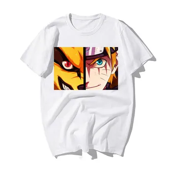 Vtipné Japonské Anime T Shirt Naruto Kurama Tvár Tlač Tričko Mužov Lete Kvalitné Bavlnené Krátke Sleeve T-Shirt Mužov Topy Tees