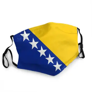 Opakovane Bosna A Hercegovina Vlajka Úst Maska Vlasteneckej Anti Hmla, Prach Ochranný Kryt Respirátor Úst Utlmiť