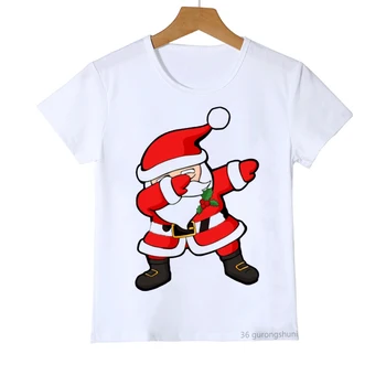 Santa Claus vzor vtipné detské t-shirt Veselé Vianoce cartoon t shirt dieťa, chlapec, dievča, detské oblečenie letné tričko dieťa
