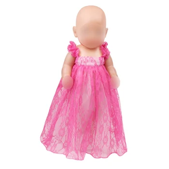 Bábiky oblečenie 43 cm bábiky baby čipky šaty multi-farebné voliteľné fit 18-palcové Dievča, bábiky, oblečenie, príslušenstvo f432-f436