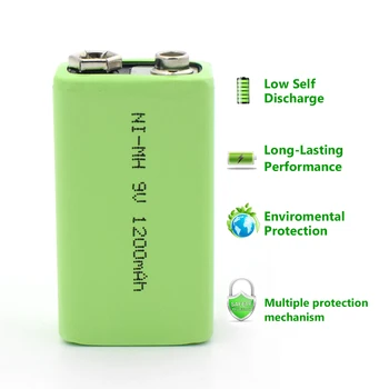 Lítium Li-po nástrojov, Ni-MH batérie pack Pre Hračky Dymu Nízka cena a vysoká kvalita 9V 1200mAh nabíjateľná batéria