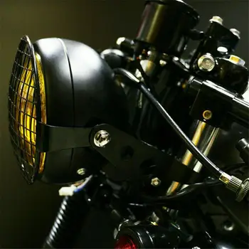 7inch Motocykel Svetlometu Oka Gril Masku Protector Stráže Námestie Kovové Hmlové Svetlo Kryt Motora Príslušenstvo Cafe Racer Pre -Honda