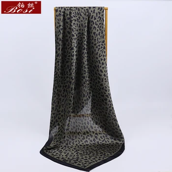 2020 Hodvábny Satén Šatku Ženy Leopard tlač veľký Štvorcový Šál hidžáb Móda Jar Elegantné 90*90 cm Šatky foulard doprava zadarmo