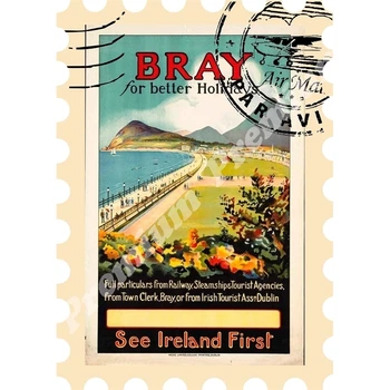 Írsko suvenír magnet vintage turistické plagát