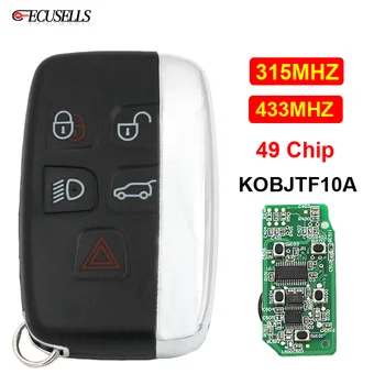 5 Tlačidlo Diaľkového Kľúča Vozidla 315Mhz alebo 433Mhz 49 Čip FCC ID: KOBJTF10A Jaguar XK XE XJ XF F-Typ so Slovami na Shell