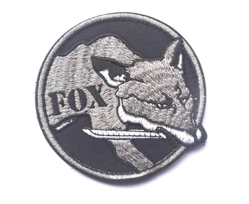 Duševné Gear Solid MGS FOX KOPOV, Škvrny na Oblečení - Dekoratívne Vyšívané Taktické Vojenské Odznaky Appliques s Háku&Slučky