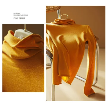 Vlna pulóver sveter turtleneck ženy módny pletený pulover dámske svetre jeseň 2020 dlhý rukáv jumper vysoká krku hnedá