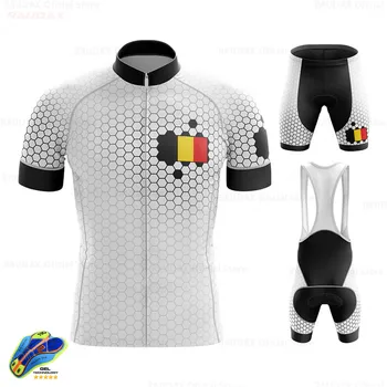 2021 Belgicko Pro Team Cyklistické Oblečenie Nastaviť Bicykel Jersey 19D GÉL Mens Ropa Ciclismo Požičovňa Letné Topy Cyklistický Dres na Bicykel Šortky