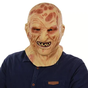 Freddy Krueger Maska Realistické Dospelých Strašidelné Halloween Kostým Maškarný režijné Strany Cosplay Rekvizity