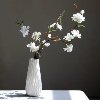 Európske Biele Keramické Vázy Office Home Dekorácie Kabinetu Dekorácie Jednofarebné Jednoduché Kvet Usporiadanie Kvet Remesiel Living