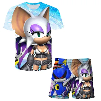 Sonic the hedgehog Lete Dieťa, Chlapec, Dievča Oblečenie Cartoon T-shirt Šortky deti, Odev, Oblečenie Dieťa Bežné oblečenie, Tepláky
