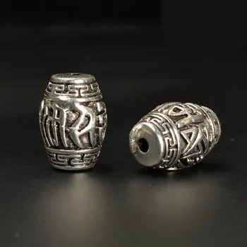 10pcs Tibetského striebra Šesť slov mantra Barel korálky,13.5mmx19mm,DIY tibetský štýl Buddha korálky šperky zistenia J0858