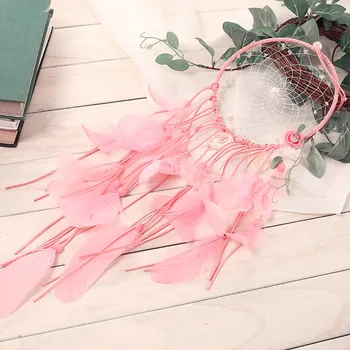 Kvet palpitation ružová shell strapec krásne dievča dream catcher visí artware závesné dekorácie interiérov darček