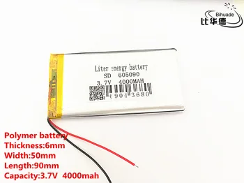 3,7 V 4000mAh 605090 PLIB polymer lithium ion / Li-ion batéria pre GPS, DVD PSP