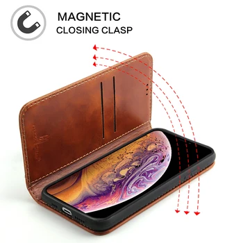 Luxusné Úplné Zrna Kožené Magnet Flip puzdro Pre iPhone 11 11Pro 12mini 12 Pro Max Kryt zásuvky Kariet A Stojan Funda