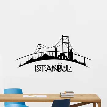 Istanbul Skyline Stenu Odtlačkový Mesto Vinylové Nálepky Umenie Spálňa Turecko Dekor Vzor Stenu Tetovanie Obývacia Izba Gauč Pozadí D409