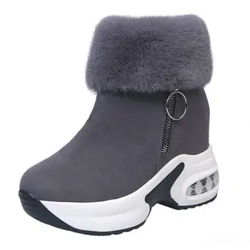 Ženy Členok Boot Teplé Oblečenie Zimné Topánky Pre Ženy Platformu Topánky Dámy Sneh Topánky Výšky Rastúci Topánky Bottes Femme 2021