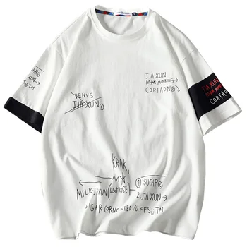 Krátky Rukáv T Shirt pánske 2021 Letné Čierne Biele Tričko Top Tees Klasické Značky, Módne Šaty Plus Veľkosť M-5XL O KRK