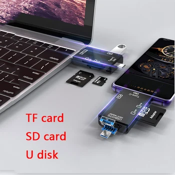 XP-82 Micro SD TF Kariet USB Card Reader 2.0 Pre Mikro Adaptér Flash Disk Smart Čítačka Pamäťových Kariet Typu C, Cardreader