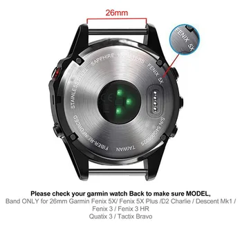 26 mm 22 mm 20 mm pravá Koža Easy Fit Watch Popruh pre Garmin Fenix 5X 5 5S Plus 3 3-LR Rýchle Uvoľnenie Watchband Náramok Sport